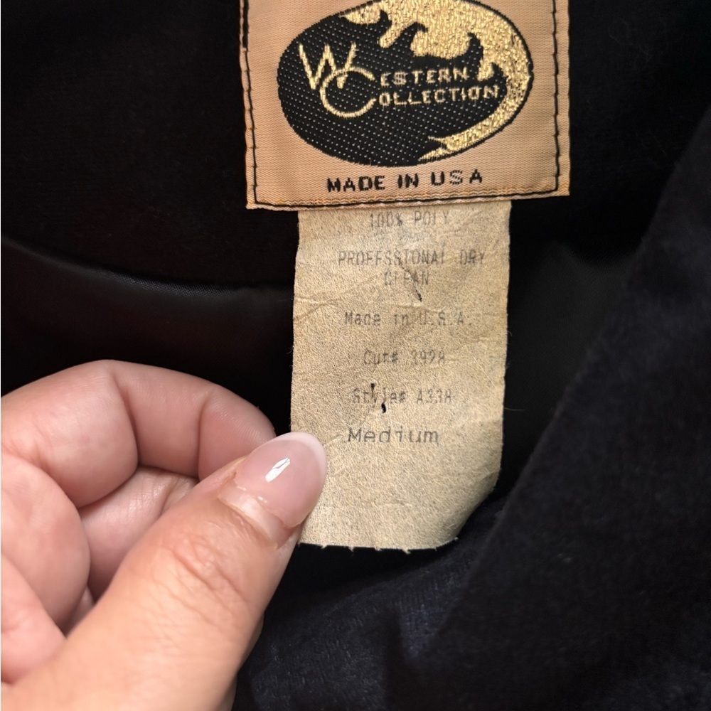 Vintage Black Fringe Western Button-Up Jacket with Embroidery Made in USA - Picture 3 of 12